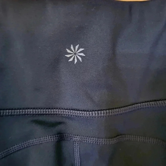 Athleta Outdoors Running Blue Side Zipper Pockets HR Tights Leggings(L)Tall - Picture 6 of 10